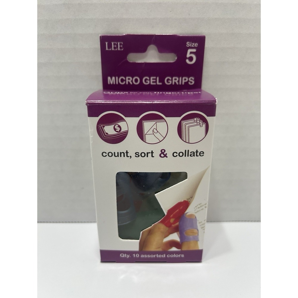 LEE Tippi Micro-Gel Fingertip Grips, Size 5, Small, Assorted, 10/Pack